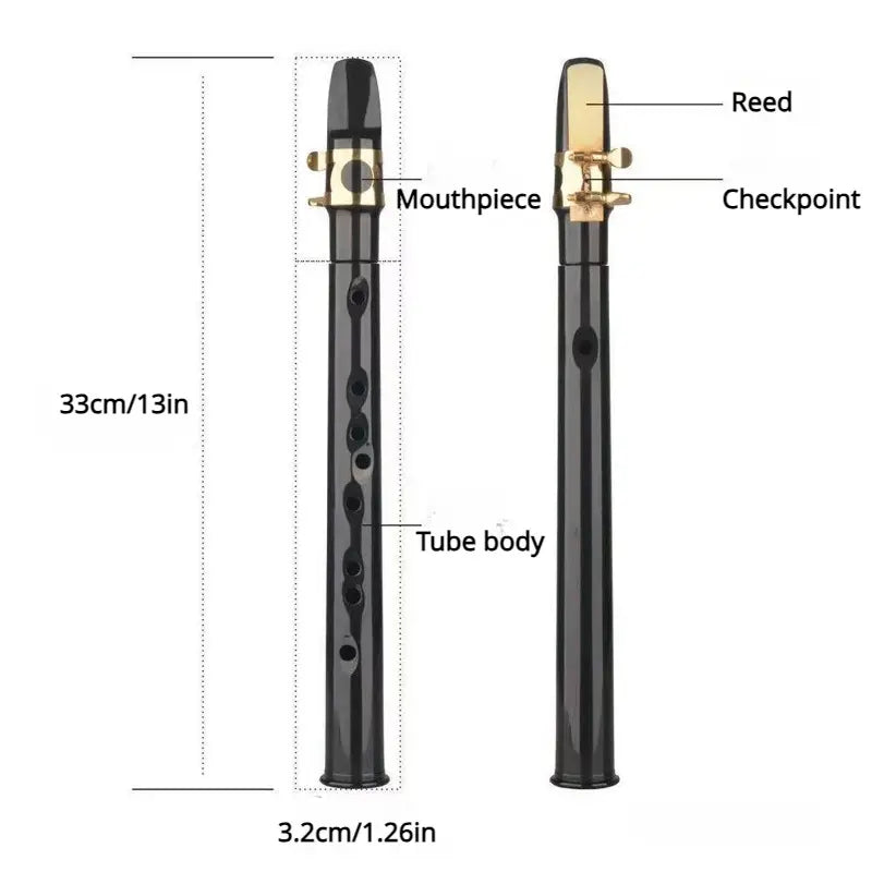 MMC Mini Pocket Saxophone 8 Hole Alto Range, Portable Recorder for Breath Practice