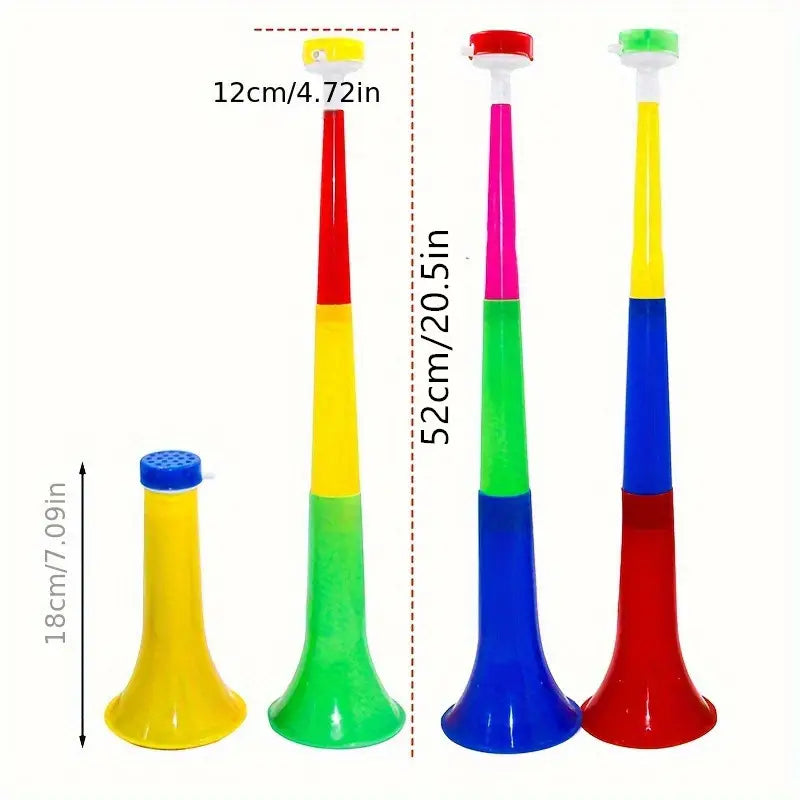 MMC Vuvuzela Multicolor Folding Horn. Ideal for Parties or Supporting Sports Teams