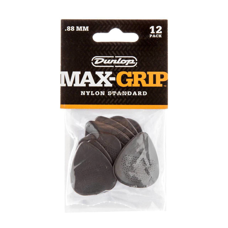 Jim Dunlop  Nylon Greys Max Grip .88mm Players Pack Guitar Pick (12 in a pack)