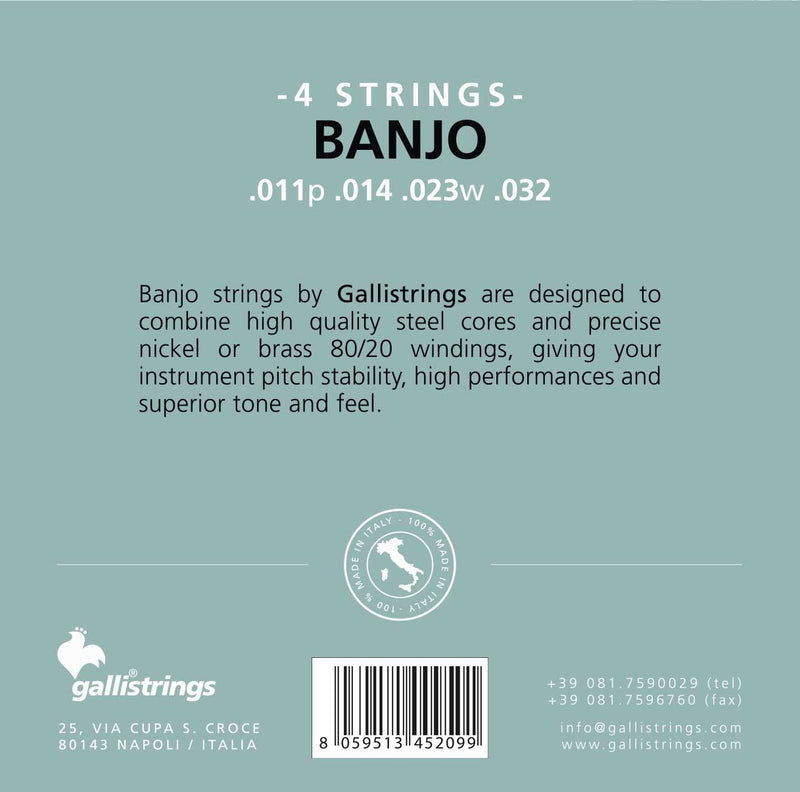 G204 Galli NW Tenor Banjo Strings Light Gauge