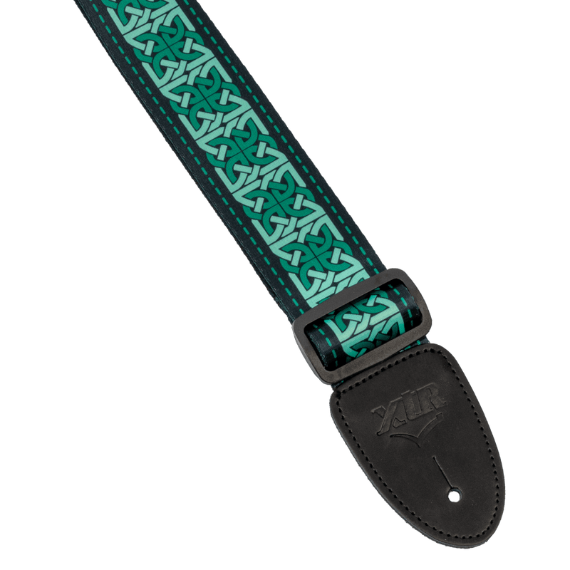 Celtic Guitar Strap Celtic Knot Emerald Green