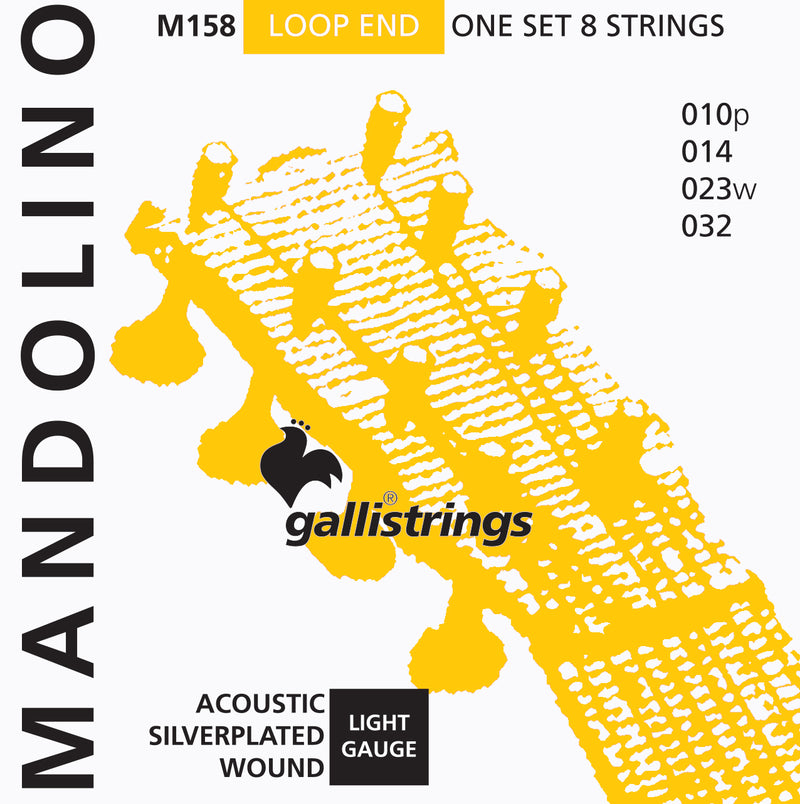 Galli Mandolin Light Silverplated Loop End String Set