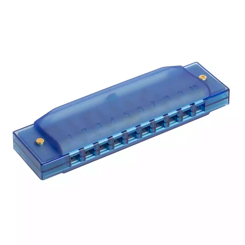 TRANSPARENT Blue BLUES HARMONICA Key C C/W Carry Case