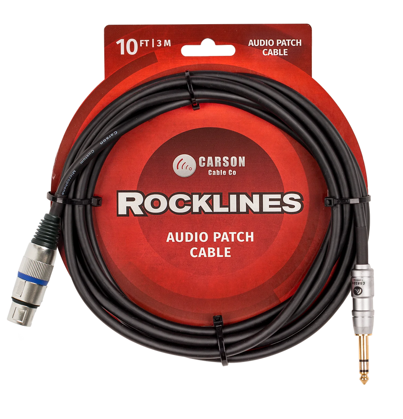 CARSON ROCKLINES AUDIO CABLE 6.3 TRS JACK PLUG (m) to XLR (f)