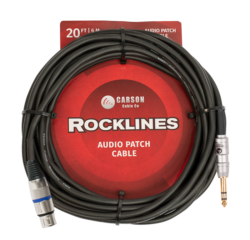 Carson Carson Rocklines  XLR to Jack Mic Cable  20 Foot