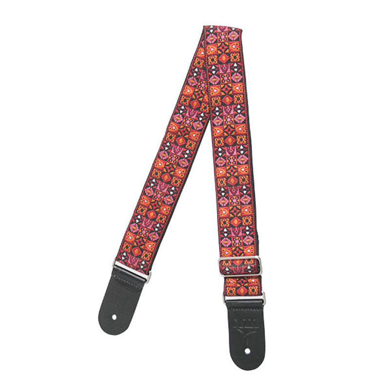 XTR DELUXE VINTAGE 60S RED PATTERN GUITAR STRAP