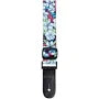 XTR Poly Ukulele Strap Green Floral Leather Ends