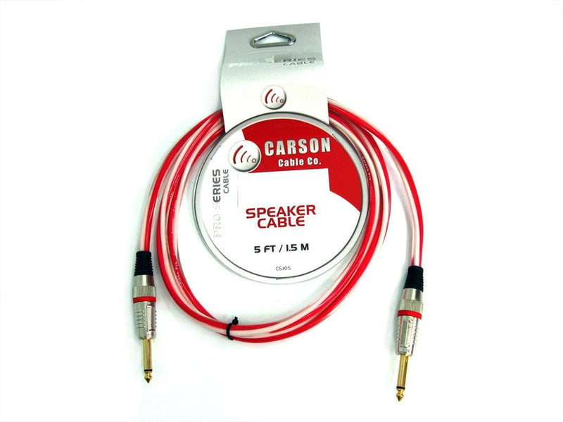 Carson 5' (1.5m) 1/4" TS (Male) Speaker Cable