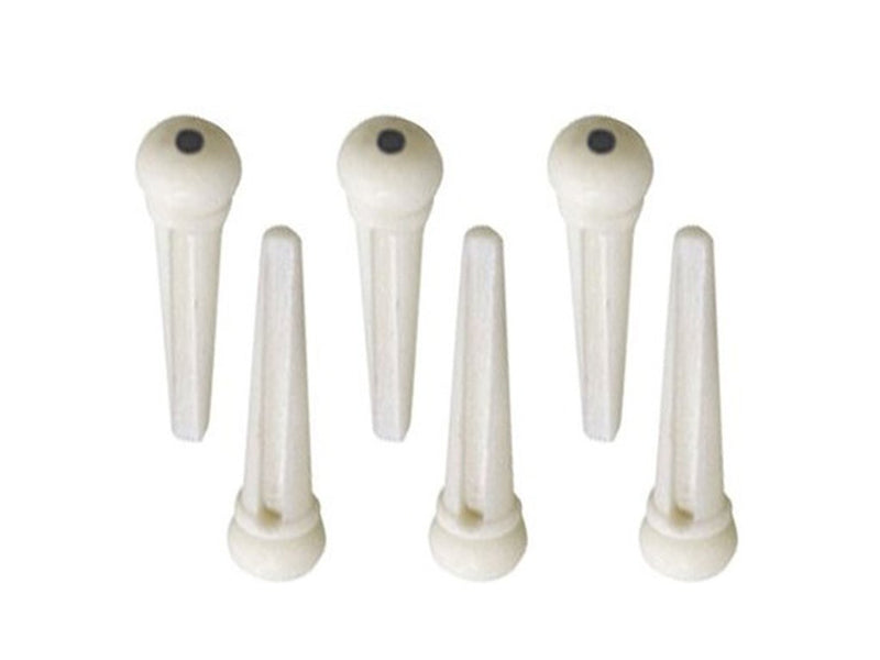 Dr Parts Bridge Pin Set Ivory with Plastic Black Dot